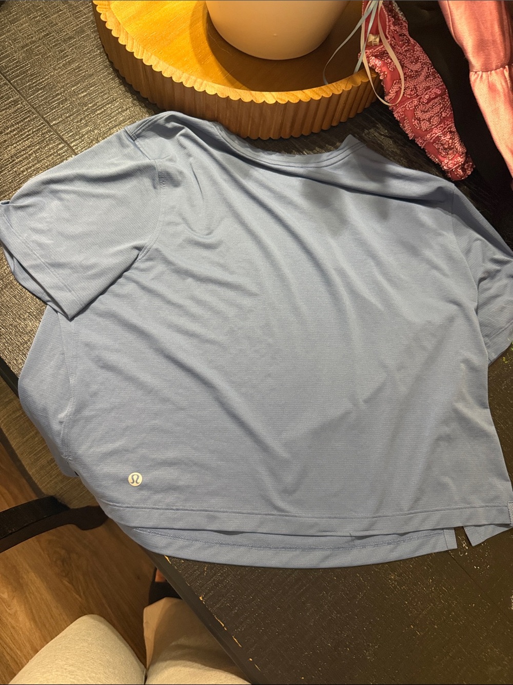 lululemon athletica Light Blue Short Sleeve Performance Tee Cropped